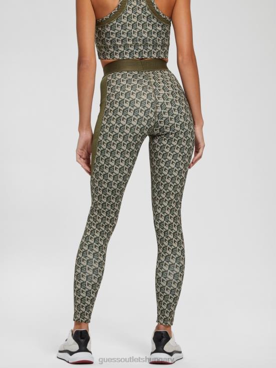 GUESS G Cube Olive Combo 8ZX4F2394 Eco Daria Cube Leggings