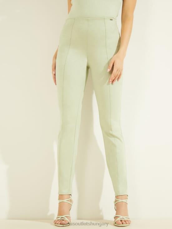 GUESS Light Matcha 8ZX4F2380 Maya Faux-Suede Leggings