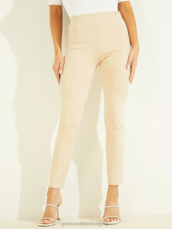 GUESS Pearl Oyster 8ZX4F2113 Maya Faux-Suede Leggings