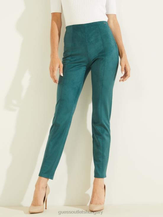 GUESS Regal Teal 8ZX4F2370 Maya Faux-Suede Leggings