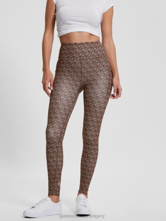 GUESS Stripe G-Cube Small Brown 8ZX4F2086 Eco G-Cube Active Leggings