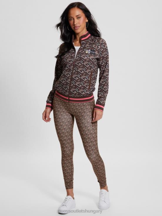 GUESS Stripe G-Cube Small Brown 8ZX4F2086 Eco G-Cube Active Leggings