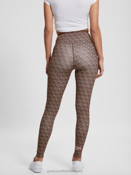 GUESS Stripe G-Cube Small Brown 8ZX4F2086 Eco G-Cube Active Leggings