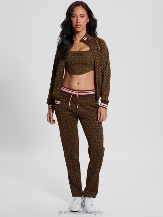 GUESS Aop Brown Ologram 8ZX4F2085 Eco Aggie Active Long Pant