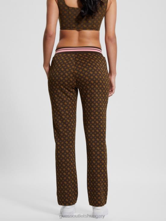 GUESS Aop Brown Ologram 8ZX4F2085 Eco Aggie Active Long Pant