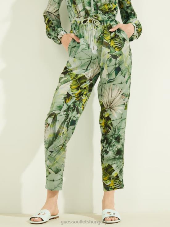 GUESS Banana Leaf Print 8ZX4F2423 Eco Viola Printed Pants