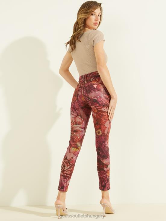 GUESS Batik Tropical Print Pink 8ZX4F256 1981 Tropic Skinny Pants