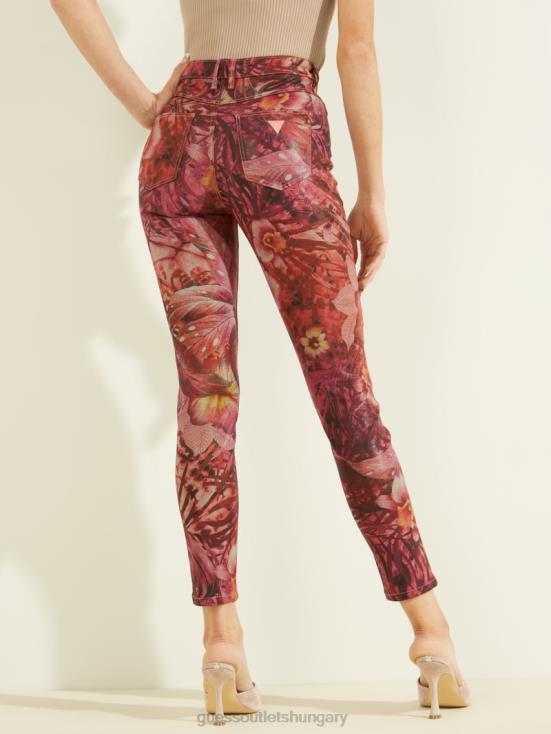 GUESS Batik Tropical Print Pink 8ZX4F256 1981 Tropic Skinny Pants