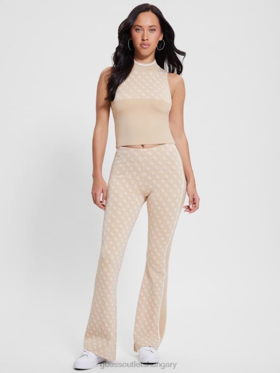 GUESS Cream And Irish Combo 8ZX4F2001 Lise Quattro G Logo Sweater Pant