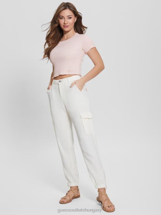 GUESS Cream White Multi 8ZX4F1998 Bowie Chino Cargo Pants