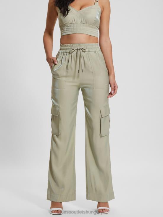 GUESS Dusty Fern Multi 8ZX4F2033 Eco Chantal Satin Cargo Pant