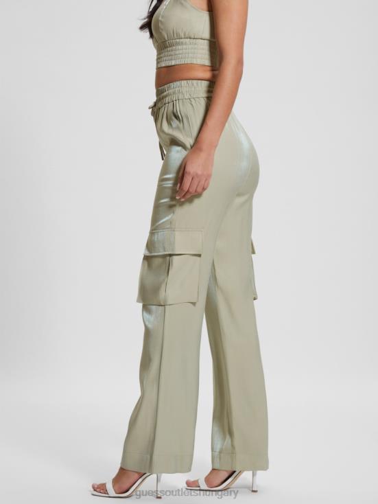 GUESS Dusty Fern Multi 8ZX4F2033 Eco Chantal Satin Cargo Pant