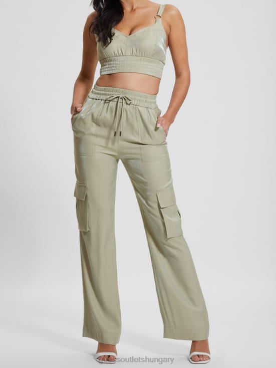 GUESS Dusty Fern Multi 8ZX4F2033 Eco Chantal Satin Cargo Pant