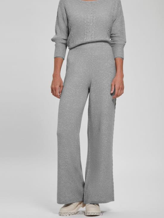 GUESS Light Melange Grey 8ZX4F2311 Teresa Wide-Leg Cable Pants