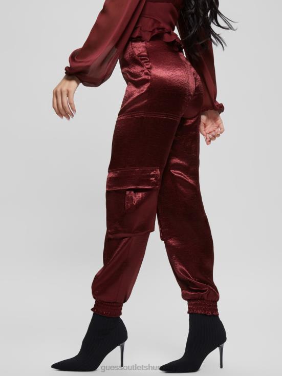 GUESS Mystic Wine 8ZX4F2225 Eco Soundwave Satin Cargo Pants