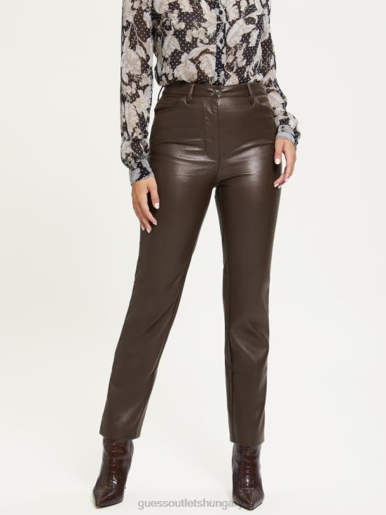 GUESS New Java 8ZX4F2277 Kelly Faux-Leather Straight-Leg Pants