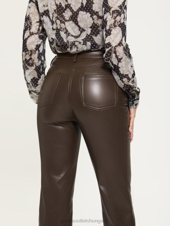 GUESS New Java 8ZX4F2277 Kelly Faux-Leather Straight-Leg Pants