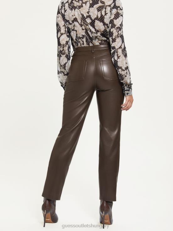 GUESS New Java 8ZX4F2277 Kelly Faux-Leather Straight-Leg Pants