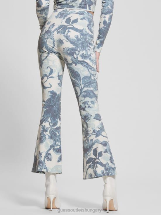 GUESS Porcelain Floral Print Bl 8ZX4F2140 Estefania Floral Flared Pants