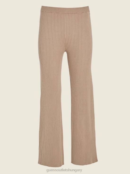 GUESS Summer Clay 8ZX4F2326 Eco Colette Rib-Knit Wide Leg Pant