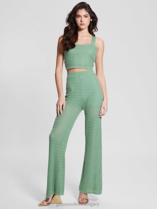 GUESS Vital Green 8ZX4F2270 Yasmina Wide Leg Sweater Pants
