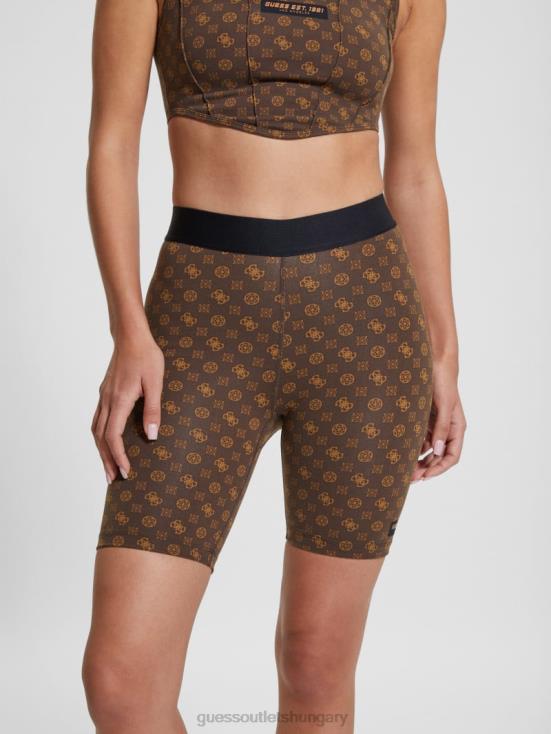 GUESS Aop Brown Ologram 8ZX4F2150 Aggie Biker Shorts