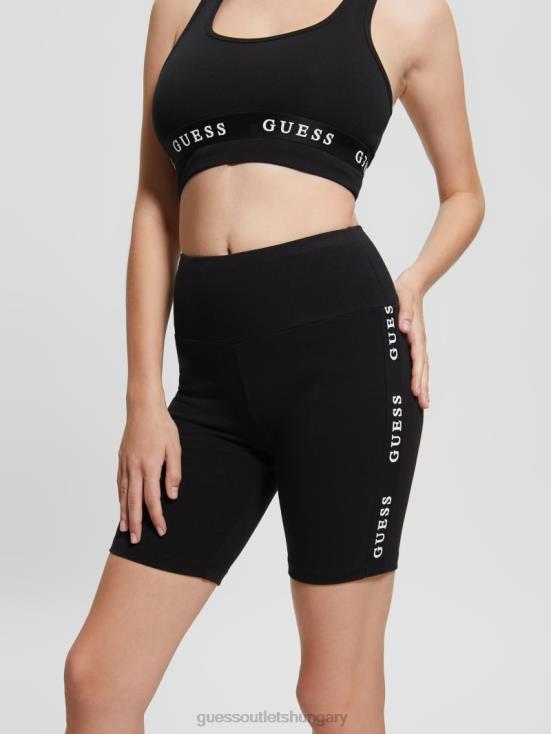 GUESS Black 8ZX4F2291 Eco Aline Logo Tape Biker Shorts