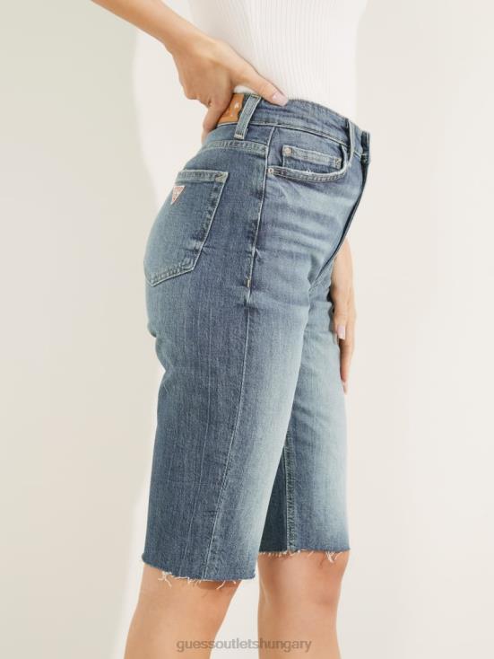 GUESS Bora Blue 8ZX4F108 80s Bermuda Shorts