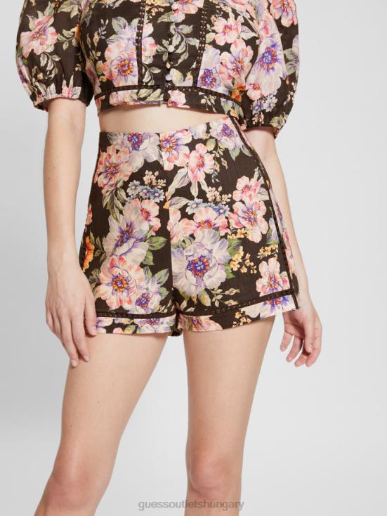GUESS Ciaobella 8ZX4F2096 Eco Cassandra Linen-Blend Shorts