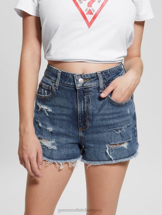 GUESS Dreamscape Blue 8ZX4F82 Mom Shorts