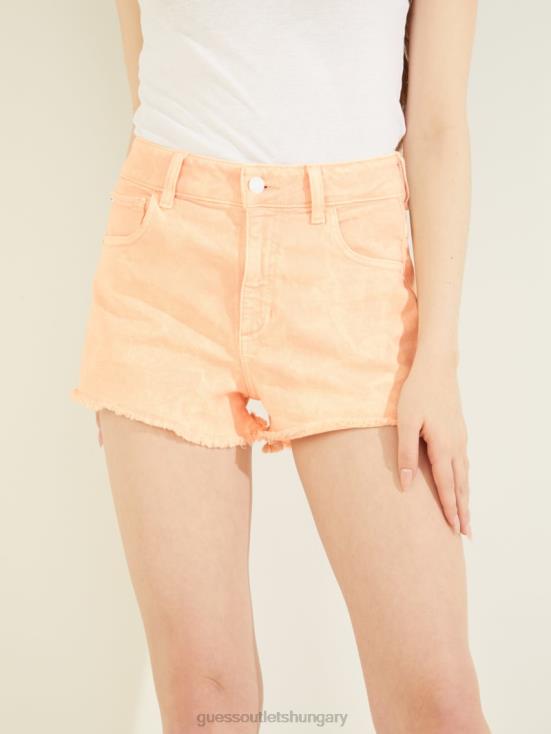GUESS Durazno Acid Wash 8ZX4F274 Acid Washed Mom Shorts