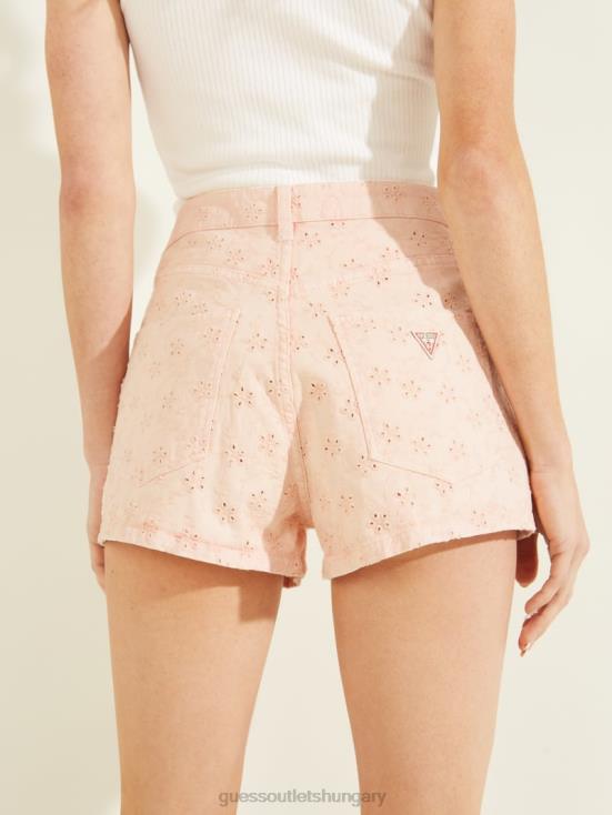 GUESS Floridada Peach 8ZX4F289 Claudia Eyelet Shorts