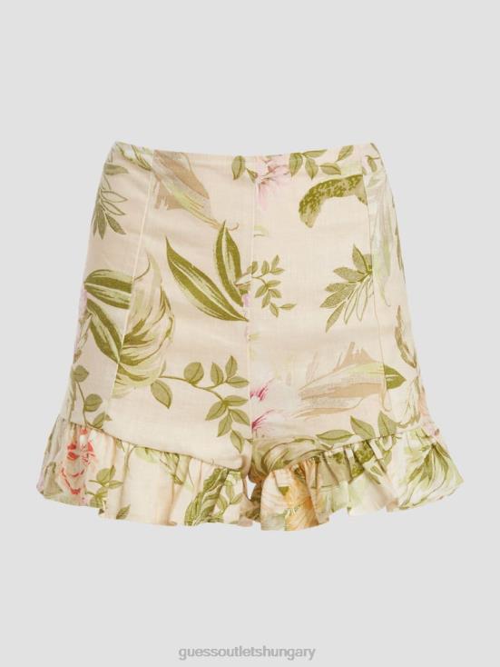 GUESS Heirloom Hibiscus 8ZX4F2330 Eco Mayara Linen Shorts