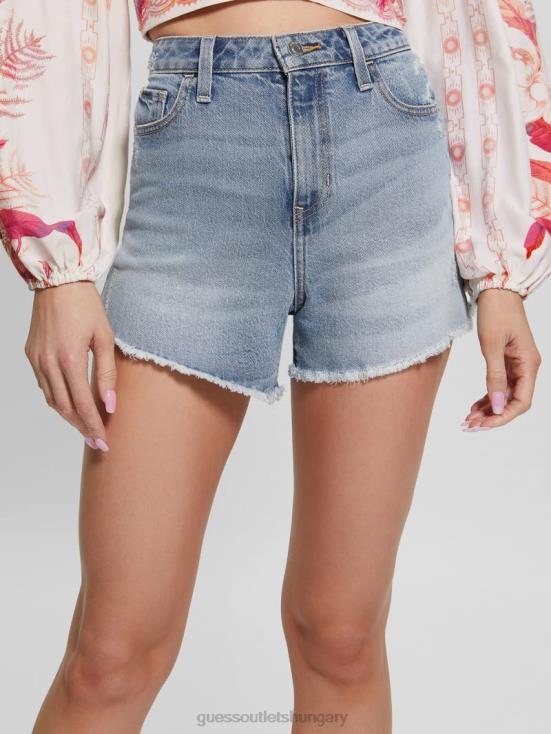 GUESS Moonstone Blue 8ZX4F80 Relaxed Denim Midi Shorts