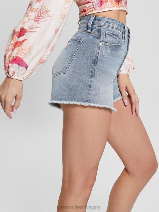GUESS Moonstone Blue 8ZX4F80 Relaxed Denim Midi Shorts
