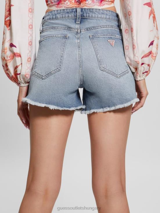 GUESS Moonstone Blue 8ZX4F80 Relaxed Denim Midi Shorts