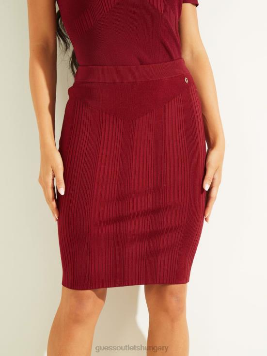 GUESS Beet Juice Red 8ZX4F2447 Alcosta Ribbed Skirt