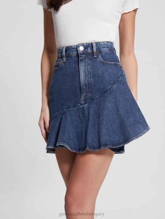 GUESS Cloudy Wash 8ZX4F139 Eco Claud Denim Skirt