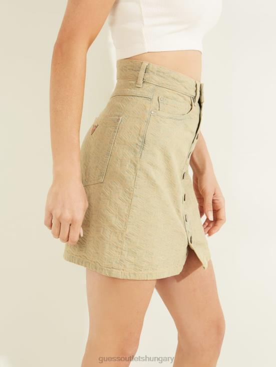 GUESS Color Cube Yellow 8ZX4F114 Cube Midi Skirt