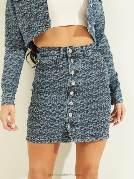 GUESS Cube Wash 8ZX4F242 Cube Midi Skirt