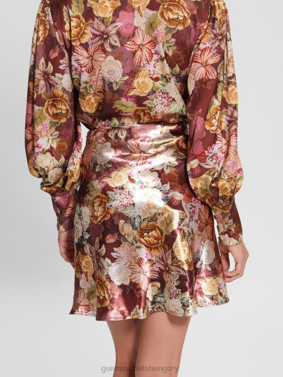 GUESS Digital Tapestry Print Ma 8ZX4F2444 Eco Taryn Satin Skirt