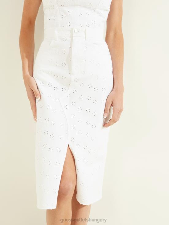 GUESS Floridada White 8ZX4F248 Emerson Denim Skirt