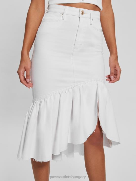 GUESS Lily White 8ZX4F43 Marinella Denim Pencil Skirt