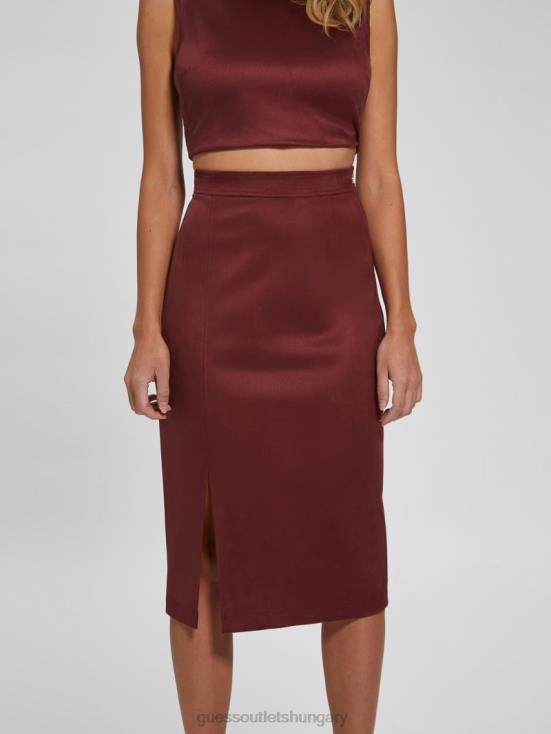 GUESS Mystic Wine 8ZX4F2331 Mirabelle Faux-Suede Skirt