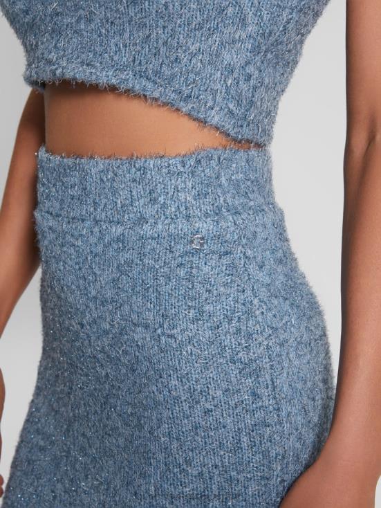GUESS Nordic Sea Multi 8ZX4F2355 Tinsley Fuzzy Sweater Skirt