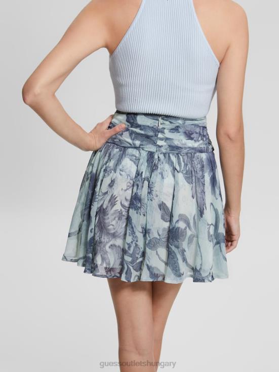 GUESS Porcelain Floral Print Bl 8ZX4F2417 Eco Aman Floral Skirt
