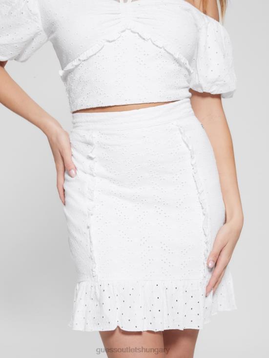 GUESS Pure White 8ZX4F1994 Aini Mini Eyelet Skirt