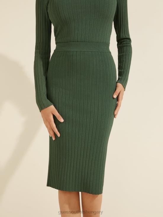 GUESS Serpentine Green 8ZX4F2386 Agnes Sweater Skirt