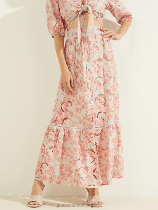GUESS Sunset Bloom Print Coral 8ZX4F2403 Smeralda Skirt
