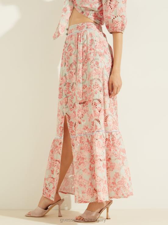 GUESS Sunset Bloom Print Coral 8ZX4F2403 Smeralda Skirt